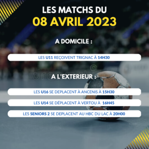 Matchs du 08 Avril 2023