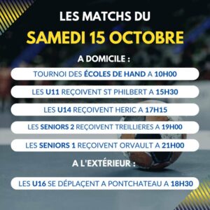 Matchs du 15 octobre 2022
