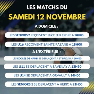 Matchs du 12/11/2022