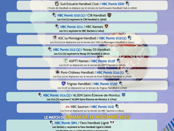 Matchs des 15 et 16 novembre 2025
